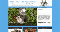 Desktop Screenshot of deedeethepetnanny.com